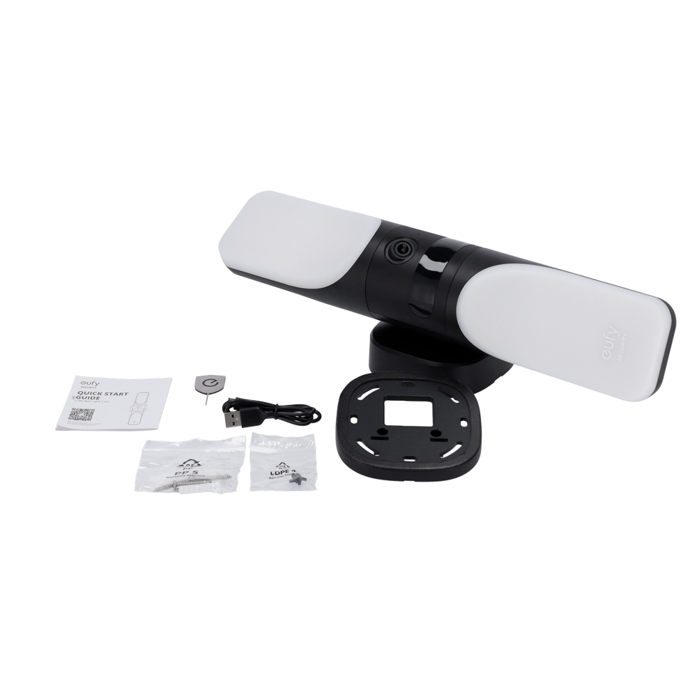 EUFY-WIREDWALL LIGHTCAM- S100 / Wi-Fi / Solaire / 2K / IR 10m / Micro-Haut Parleur