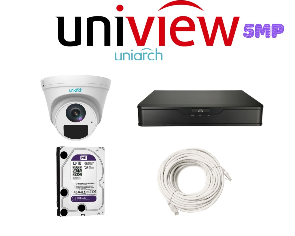 PACK 1 CAMERA UNIARCH 5MP-IP / PACKUN-IP-5MP-1