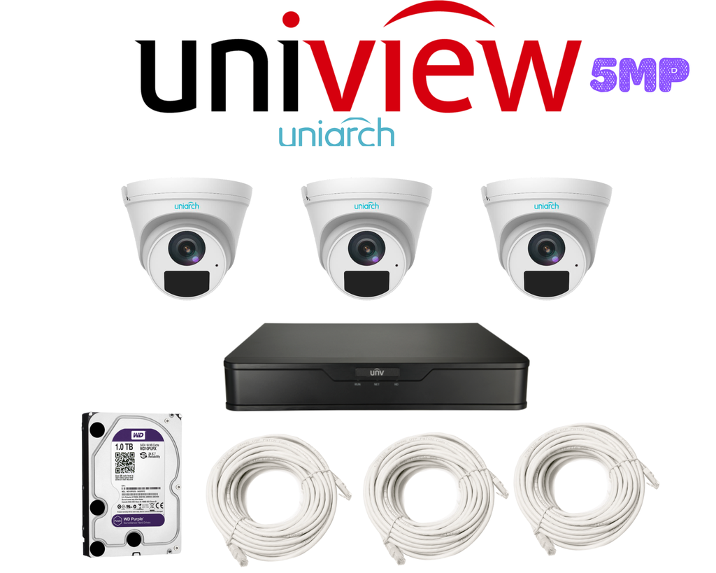 PACK 3 CAMERAS UNIARCH 5MP-IP / PACKUN-IP-5MP-3