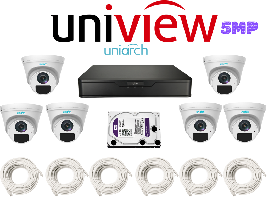 PACK 6 CAMERAS UNIARCH 5MP-IP / PACKUN-IP-5MP-6