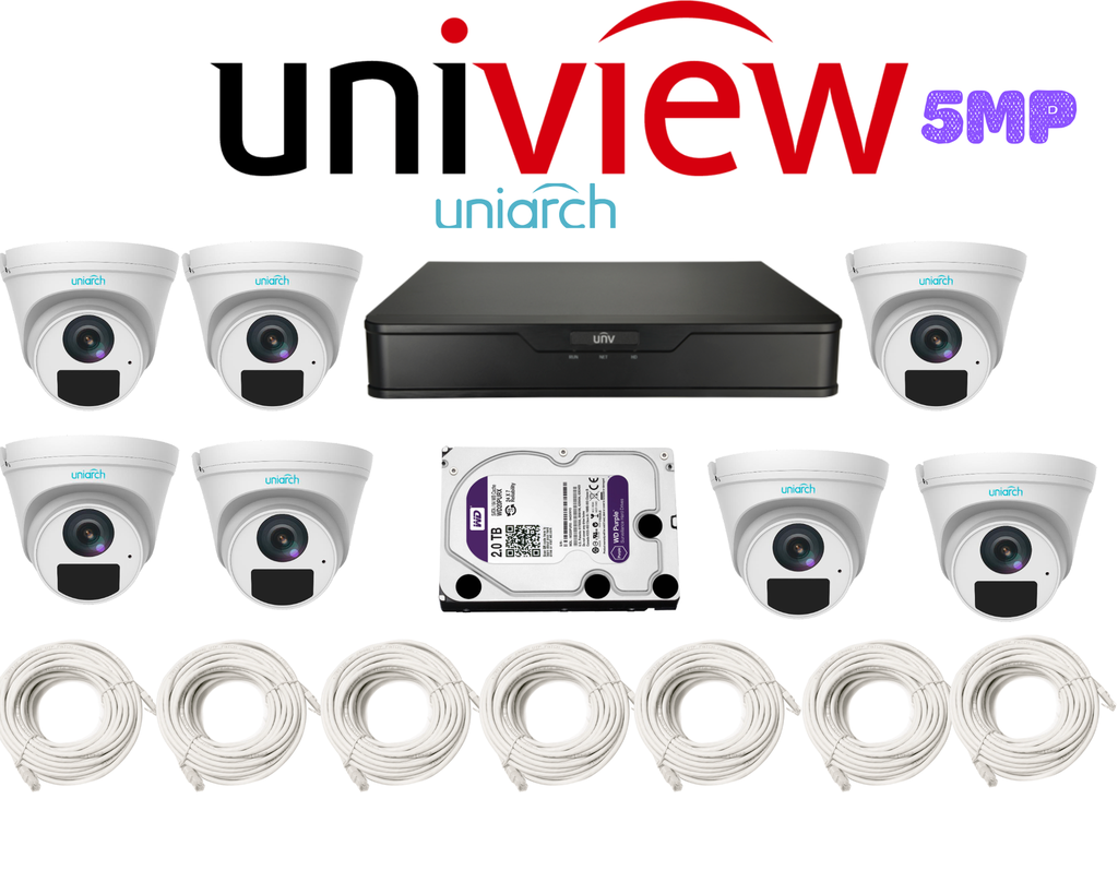 PACK 7 CAMERAS UNIARCH 5MP-IP / PACKUN-IP-5MP-7