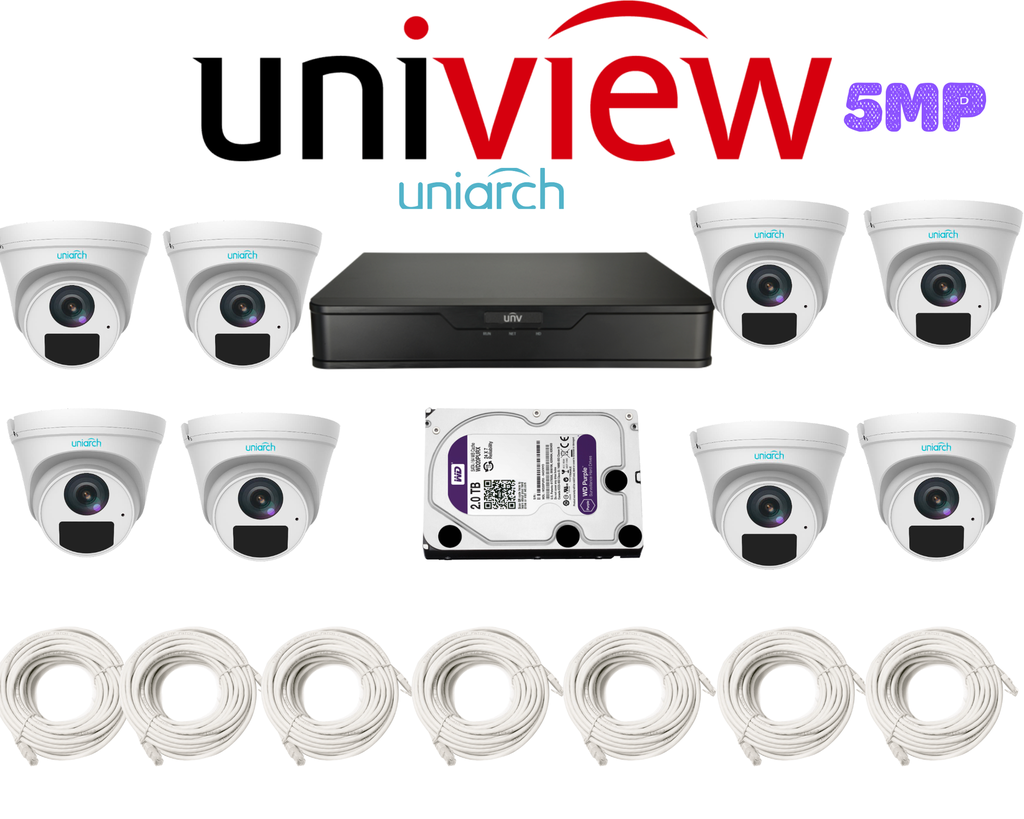 PACK 8 CAMERAS UNIARCH 5MP-IP / PACKUN-IP-5MP-8