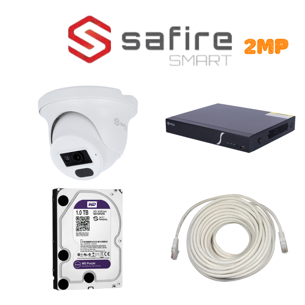 PACK 1 CAMERA SAFIRE SMART 2MP-IP / PACK-SFSMART-IP-1-2MP