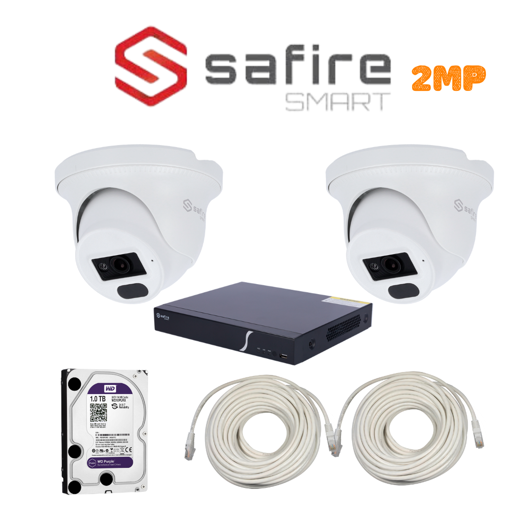 PACK 2 CAMERA SAFIRE SMART 2MP-IP / PACK-SFSMART-IP-2-2MP