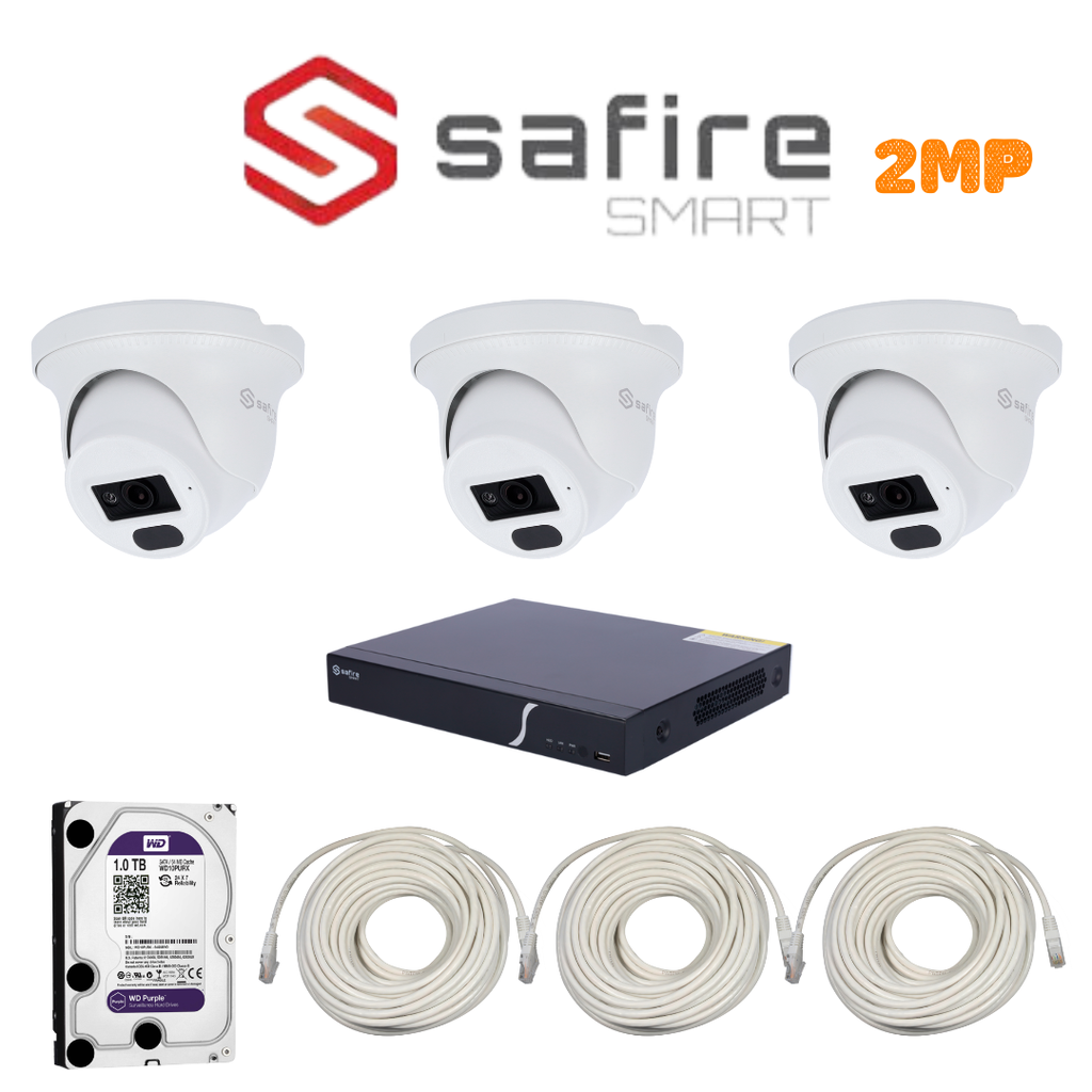 PACK 3 CAMERA SAFIRE SMART 2MP-IP / PACK-SFSMART-IP-3-2MP