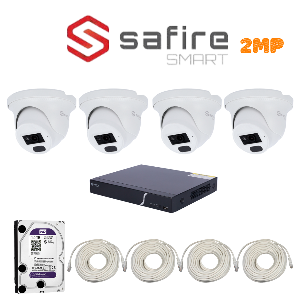 PACK 4 CAMERA SAFIRE SMART 2MP-IP / PACK-SFSMART-IP-4-2MP