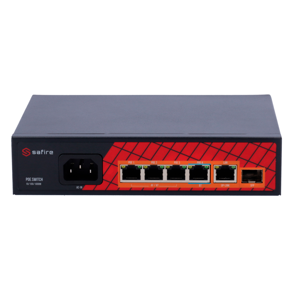 SF-SW0604HIPOE-GF-65 / SAFIRE / 4 PORT / POE