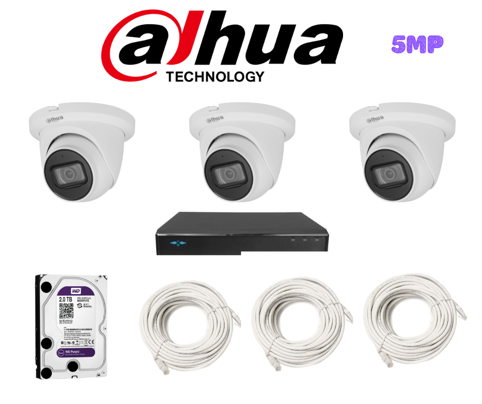 PACKDAH-IP-5MP-3 / PACK 3 CAMERAS DAHUA 5MP-IP