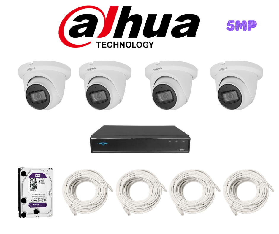 PACKDAH-IP-5MP-4 / PACK 4 CAMERAS DAHUA 5MP-IP