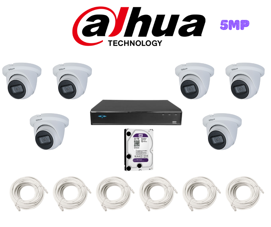 PACK 6 CAMERAS DAHUA 5MP-IP / PACKDA-IP-5MP-6