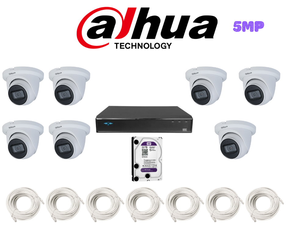 PACK 7 CAMERAS DAHUA 5MP-IP / PACKDAH-IP-5MP-7