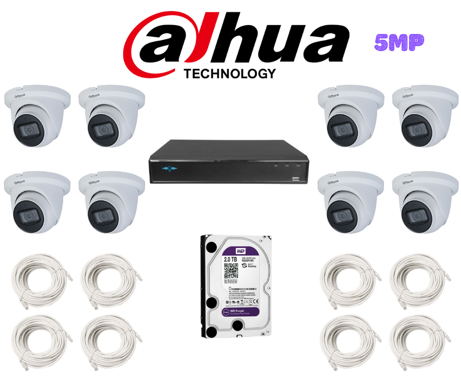 PACK 8 CAMERAS DAHUA 5MP-IP / PACKDAH-IP-5MP-8