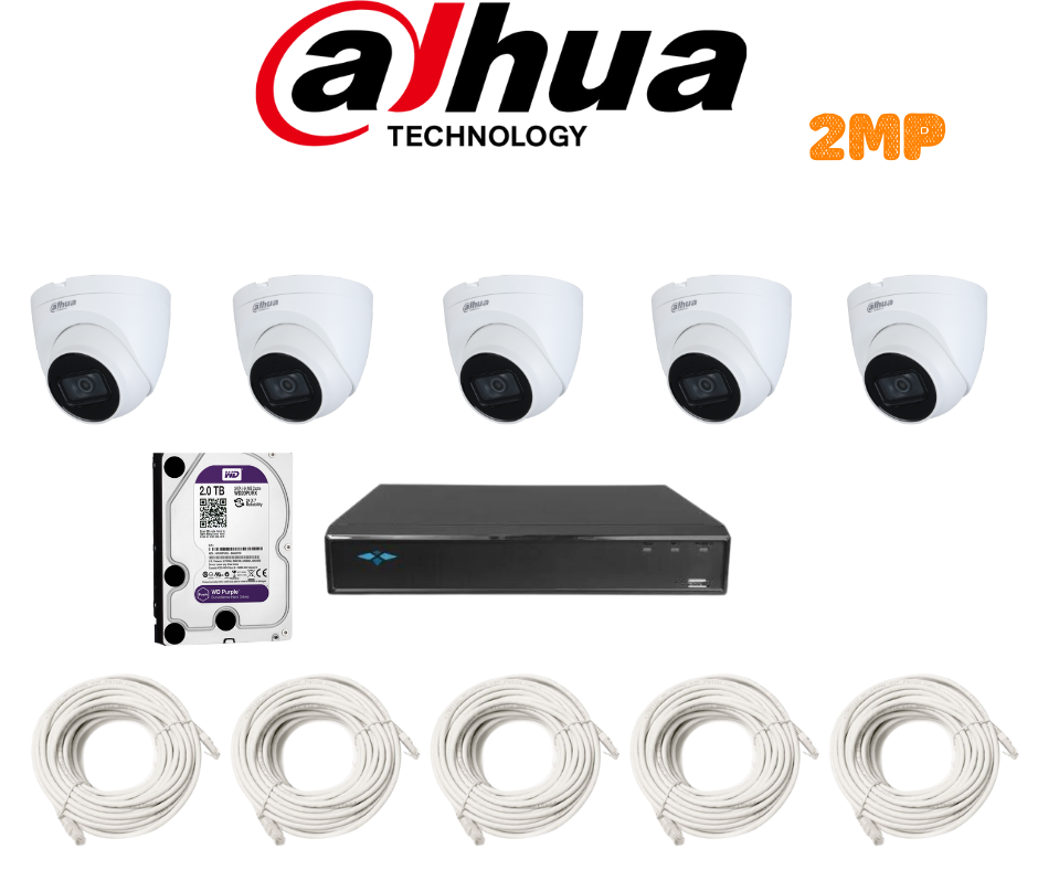 PACK 5 CAMERAS 2MP-IP / PACKDAH-IP-2MP-5