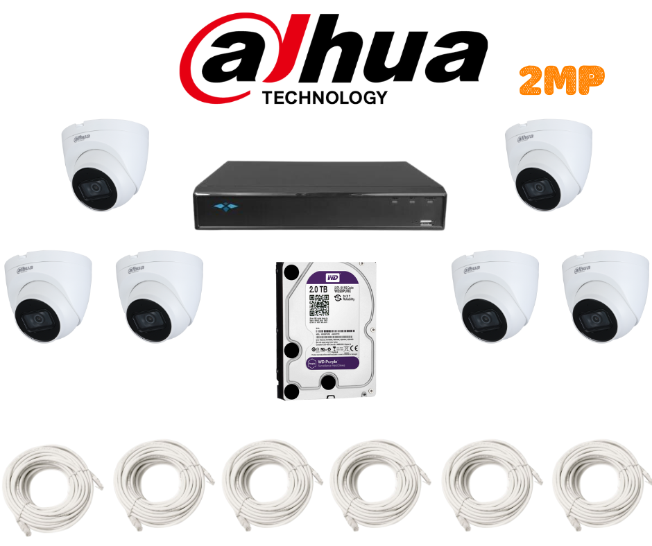 PACK 6 CAMERAS DAHUA 2MP-IP / PACKDAH-IP-2MP-6