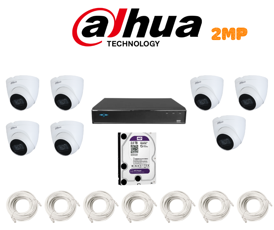 PACK 7 CAMERAS DAHUA 2MP-IP / PACKDAH-IP-2MP-7