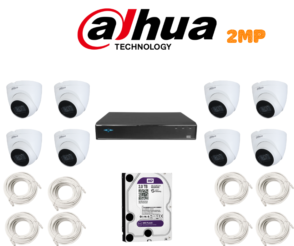 PACK 8 CAMERAS DAHUA 2MP-IP / PACKDAH-IP-2MP-8