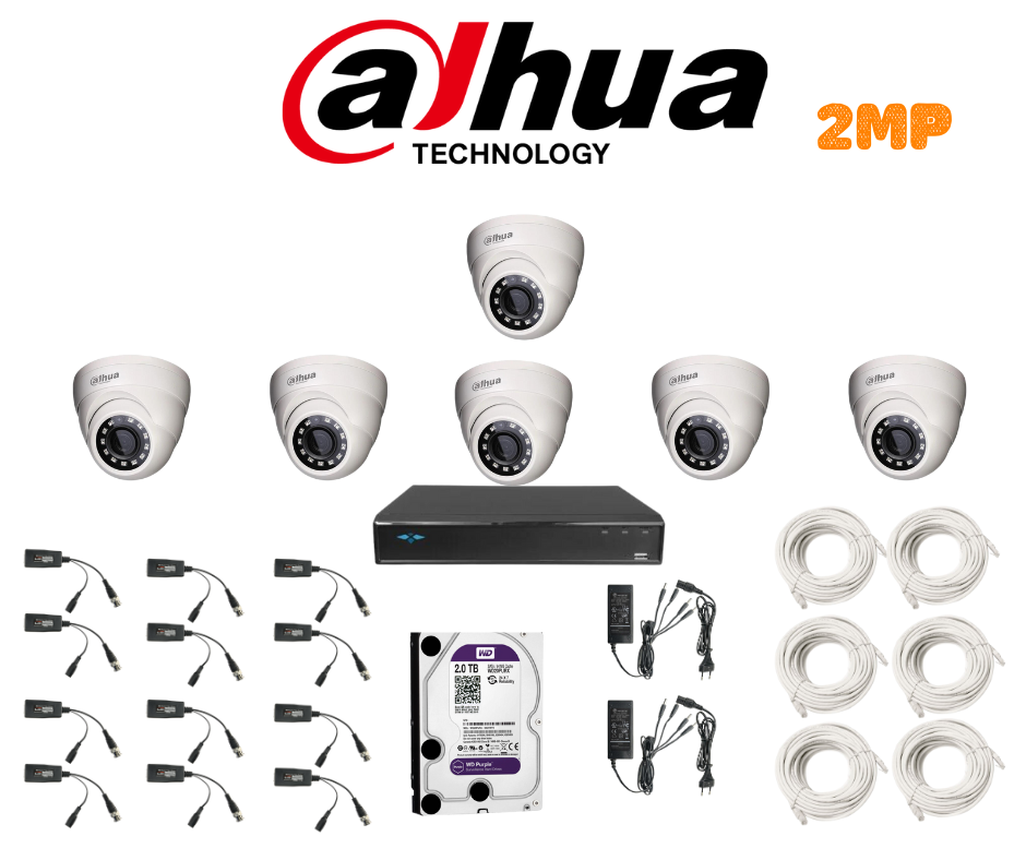 PACK 6 CAMERAS DAHUA HDCVI-2MP / PACKDAH-HDCVI-2MP-6