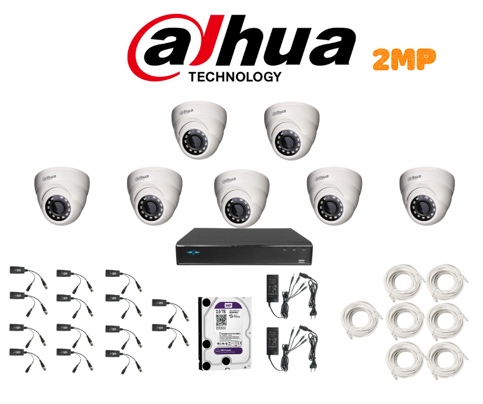 PACK 7 CAMERAS DAHUA HDCVI-2MP / PACKDAH-HDCVI-2MP-7