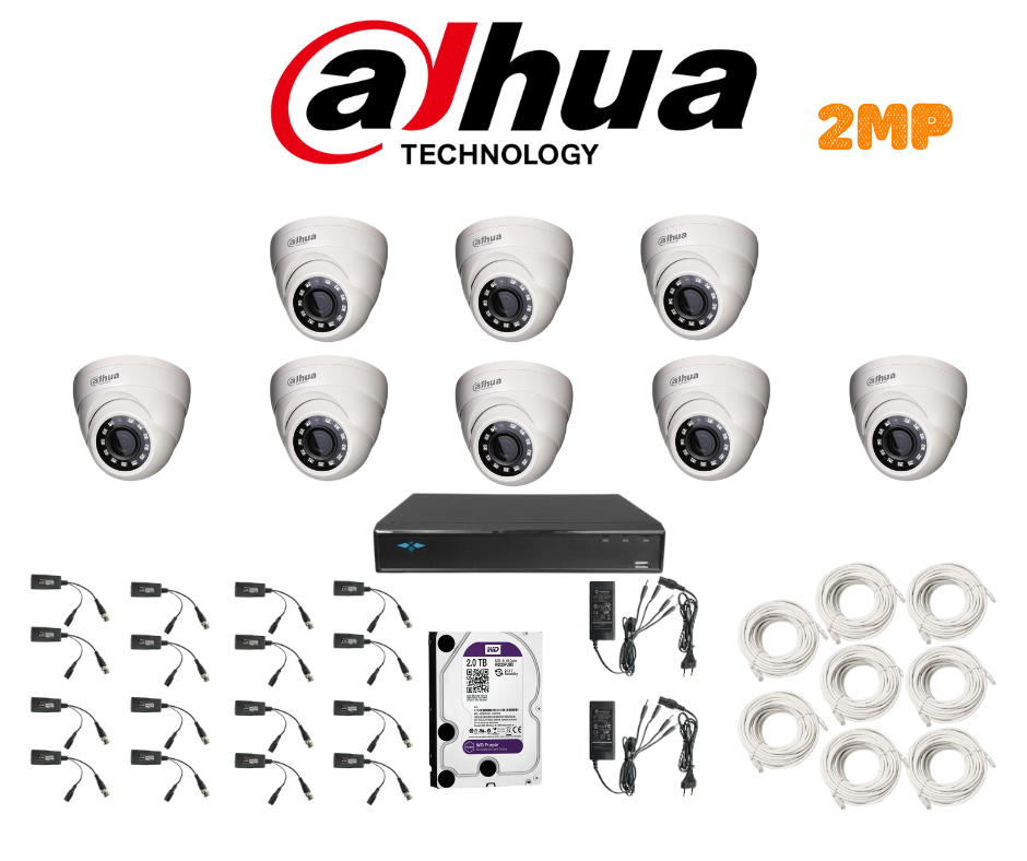 PACK 8 CAMERAS DAHUA HDCVI-2MP / PACKDAH-HDCVI-2MP-8