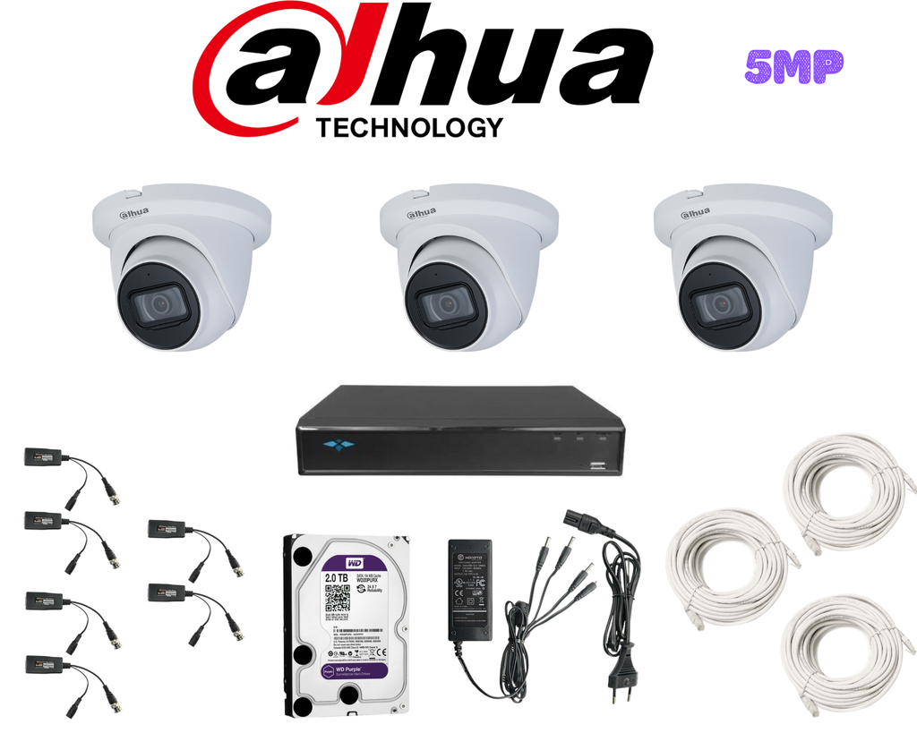 PACKDAH-HDCVI-5MP-3 / PACK 3 CAMERAS DAHUA HDCVI-5MP