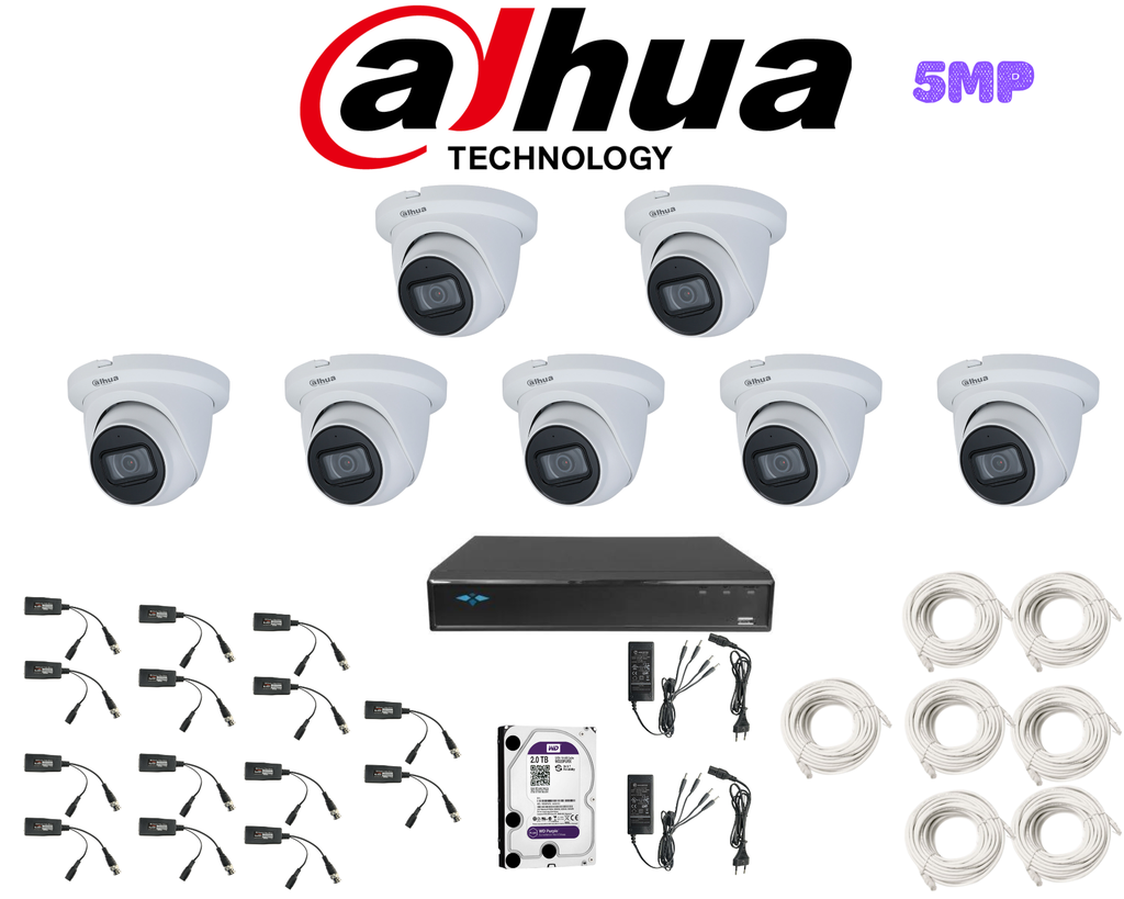 PACK 7 CAMERAS HDCVI-5MP / PACKDAH-HDCVI-5MP-7