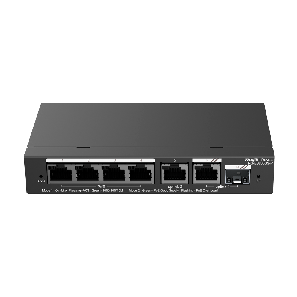 RG-ES206GS-P / SWITCH Reyee / 4 PoE / 1 SFP