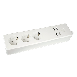 Multiprise intelligente 3 prises Schuko F et 4 prises USB NIVIAN