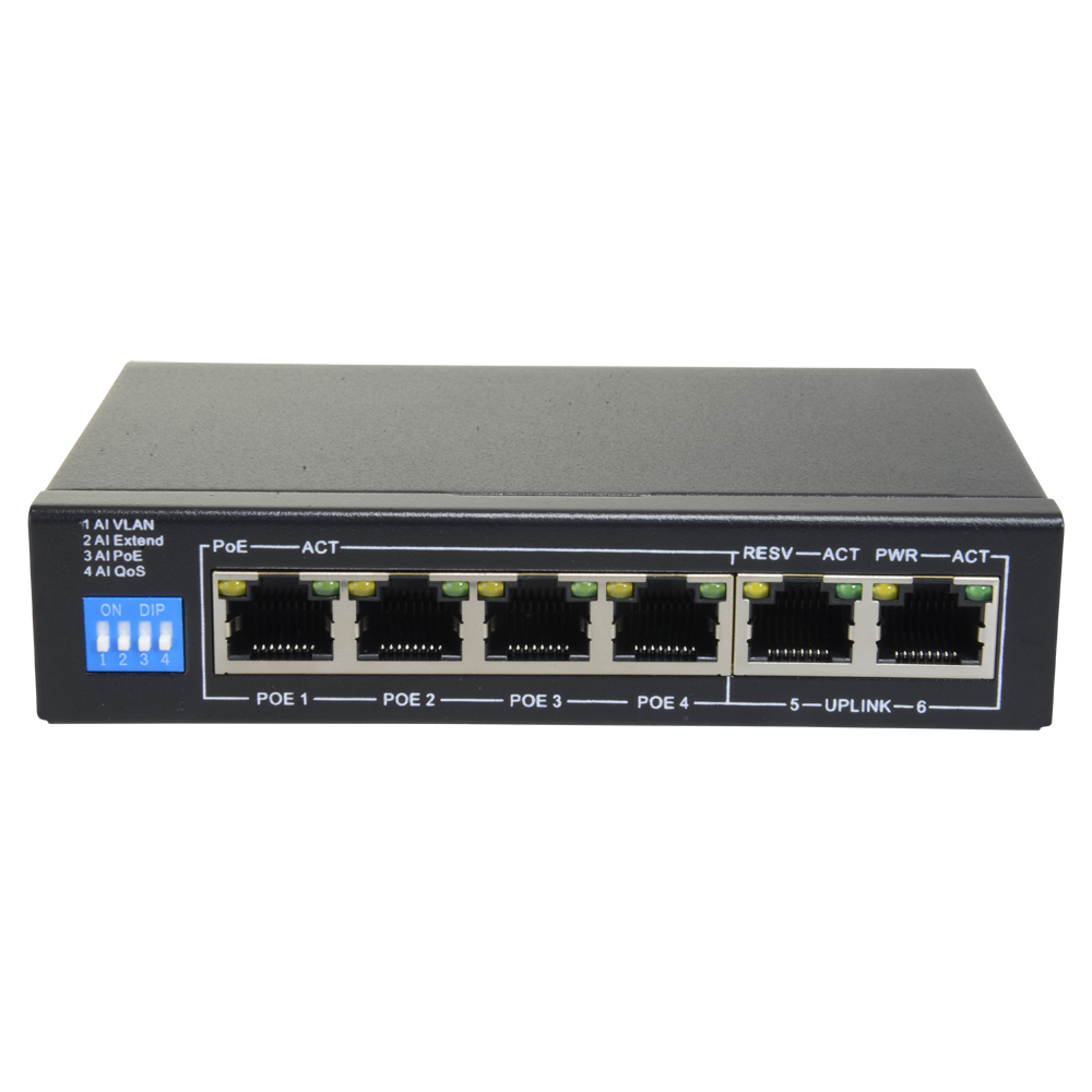 Switch SAFIRE 4 ports PoE + 2 Uplink RJ45