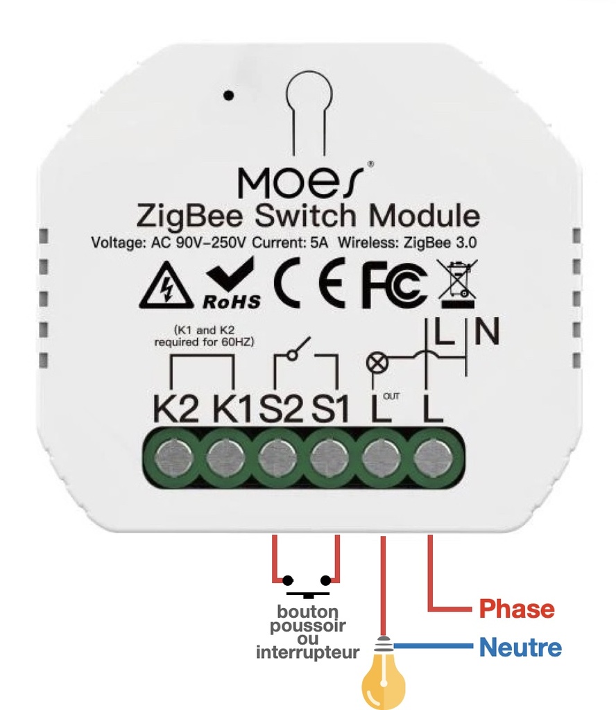 Module ZigBee 1 canal MOES / MS-104ZL