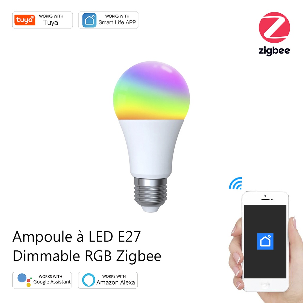 Ampoule Smart LED ZigBee / ZB-TDA9-RCW-E27