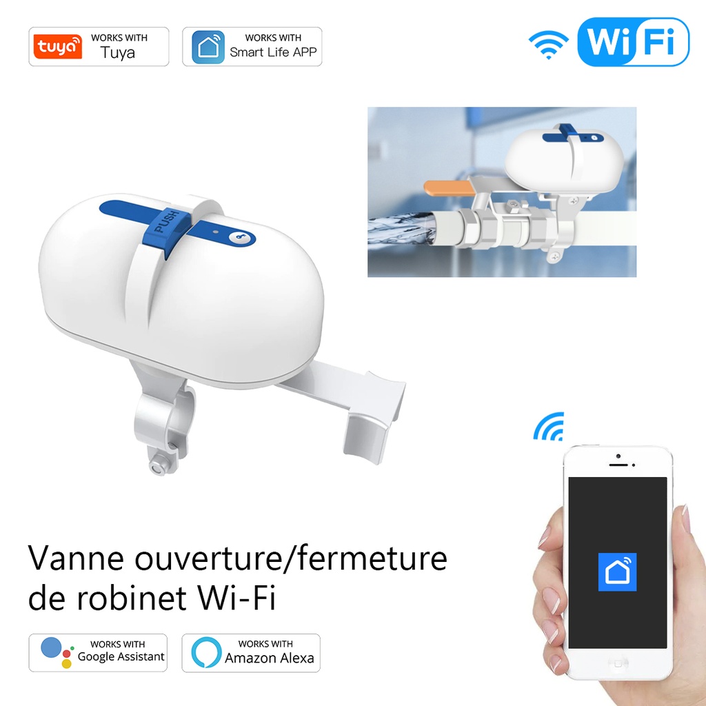 Vanne d'eau ouverture et fermeture  Wi-Fi / WV-QY-EU-EN