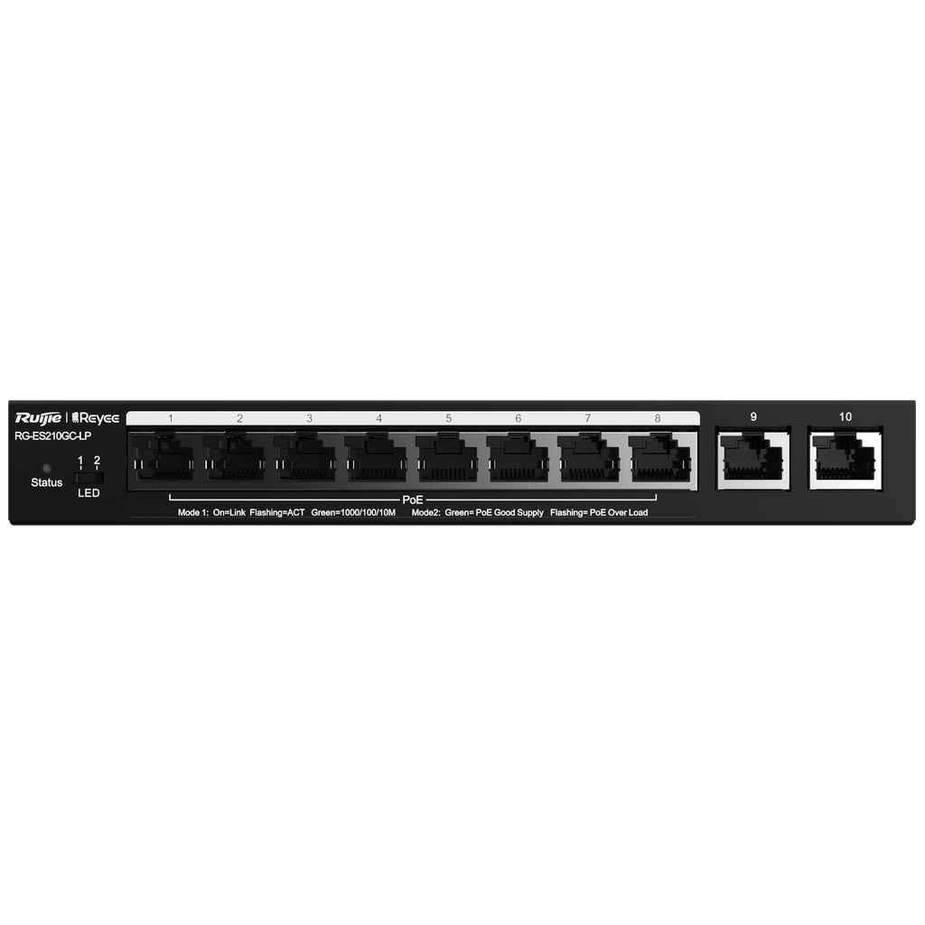 Reyee Switch POE 8-Ports Gigabit Manageable / RG-ES210GC-LP