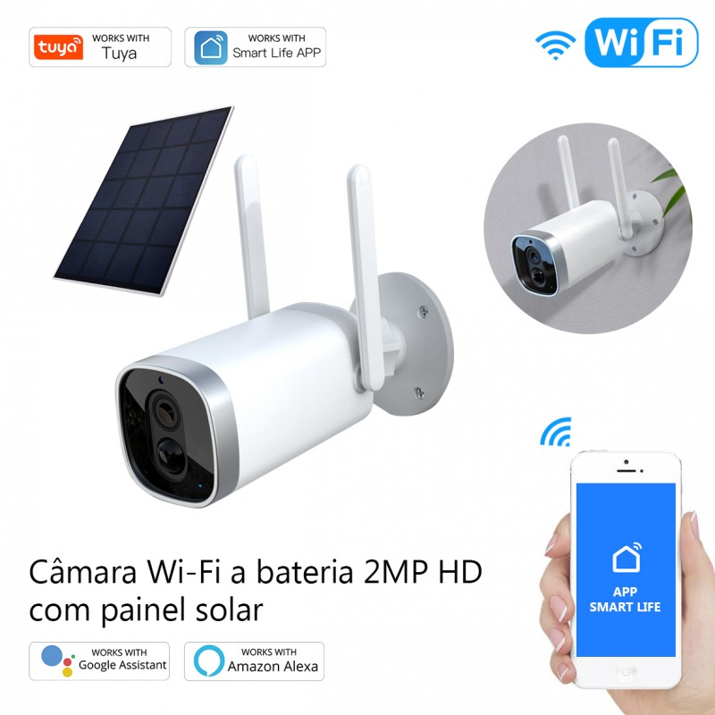 CAMÉRA WI-FI À BATTERIE 2MP AVEC PANNEAU SOLAIRE / CAM-BAT01-PS