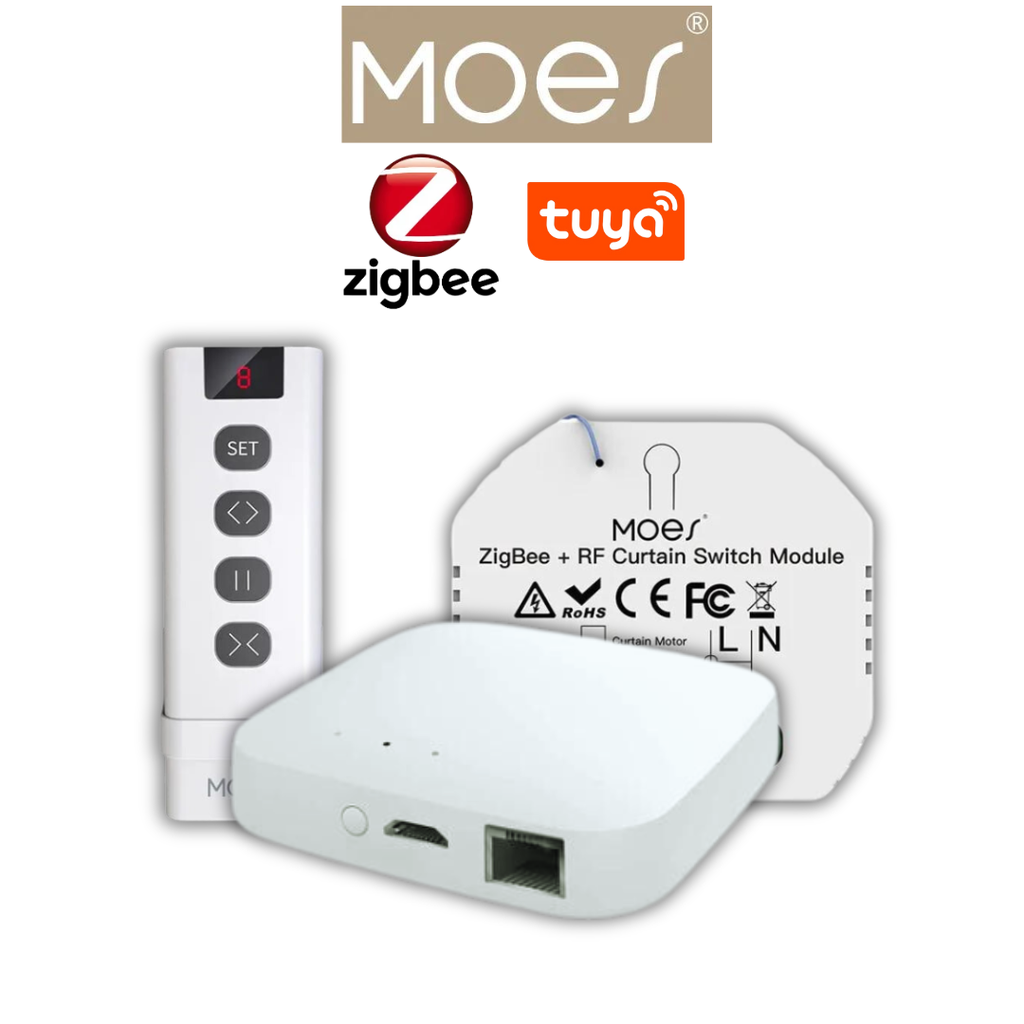 Pack Zigbee volet roulant, télécommande 9 canaux mural + box zigbee / PACKMO-ZB-VRT9CH-1