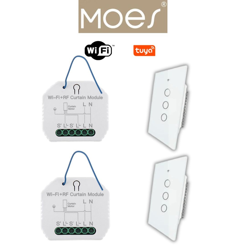 Pack 2 wifi volet roulant interrupteur sans fil / PACKMO-W-VRI-2