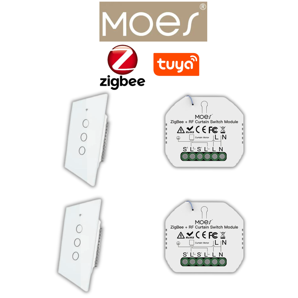 Pack 2 Zigbee volet roulant interrupteur sans fil (3 boutons) / PACKMO-Z-VRI-2