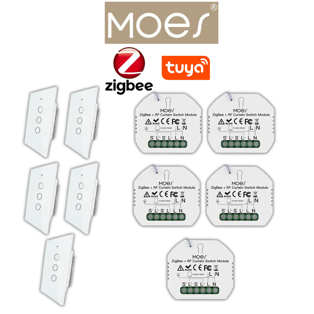 Pack 5 zigbee volet interrupteur sans fil (3 boutons) / PACKMO-Z-VRI-5