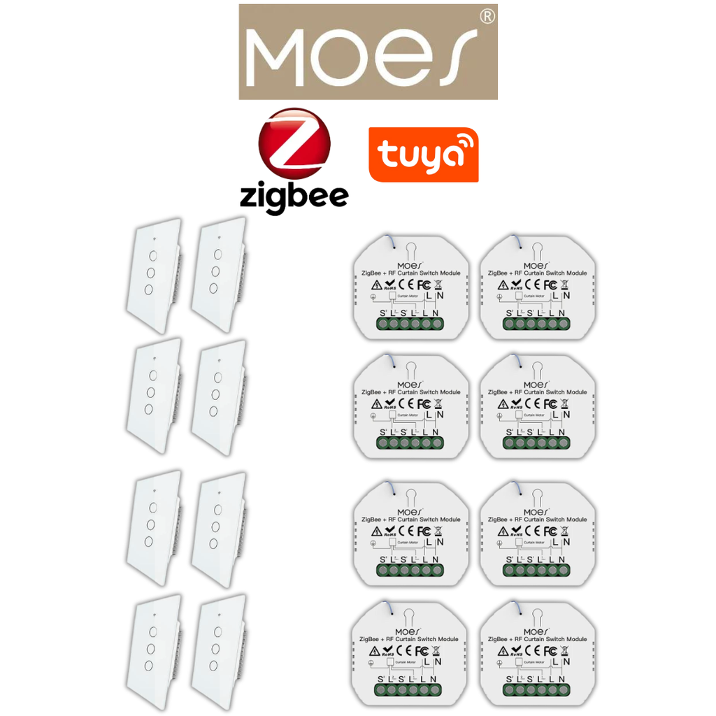 Pack 8 zigbee volet interrupteur sans fil (3 boutons) /  PACKMO-Z-VRI-8