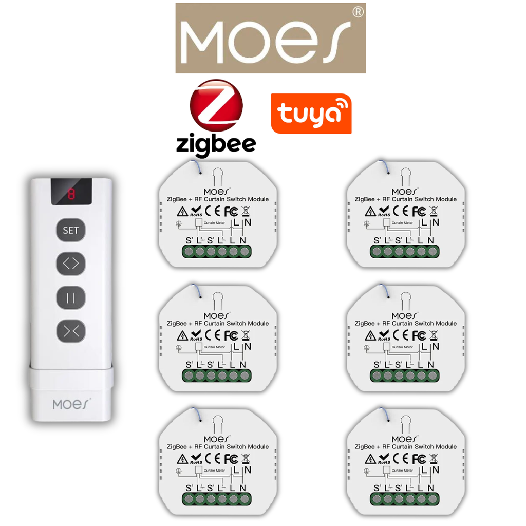 Pack 6 zigbee volet télécommande 9 canaux mural / PACKMO-Z-VRT9C-6