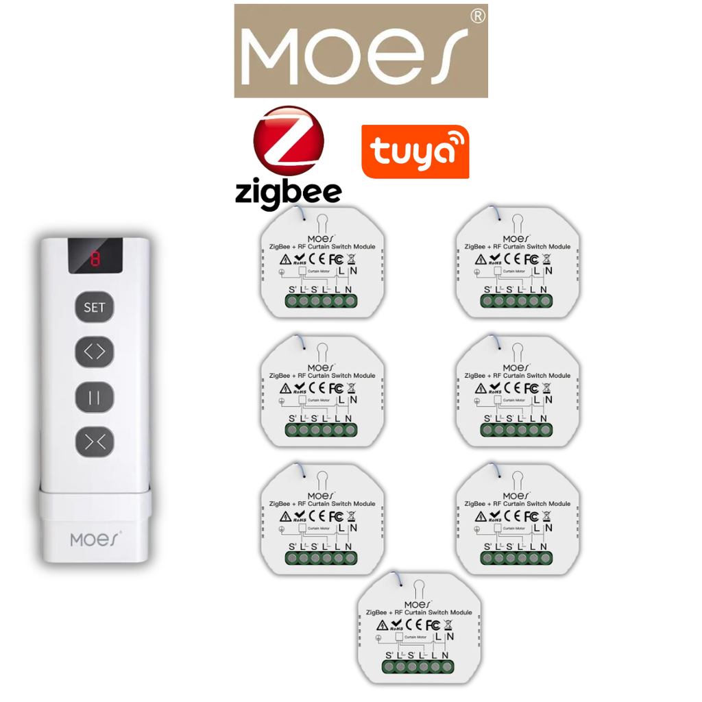 Pack 7 zigbee volet télécommande 9 canaux mural / PACKMO-Z-VRT9C-7