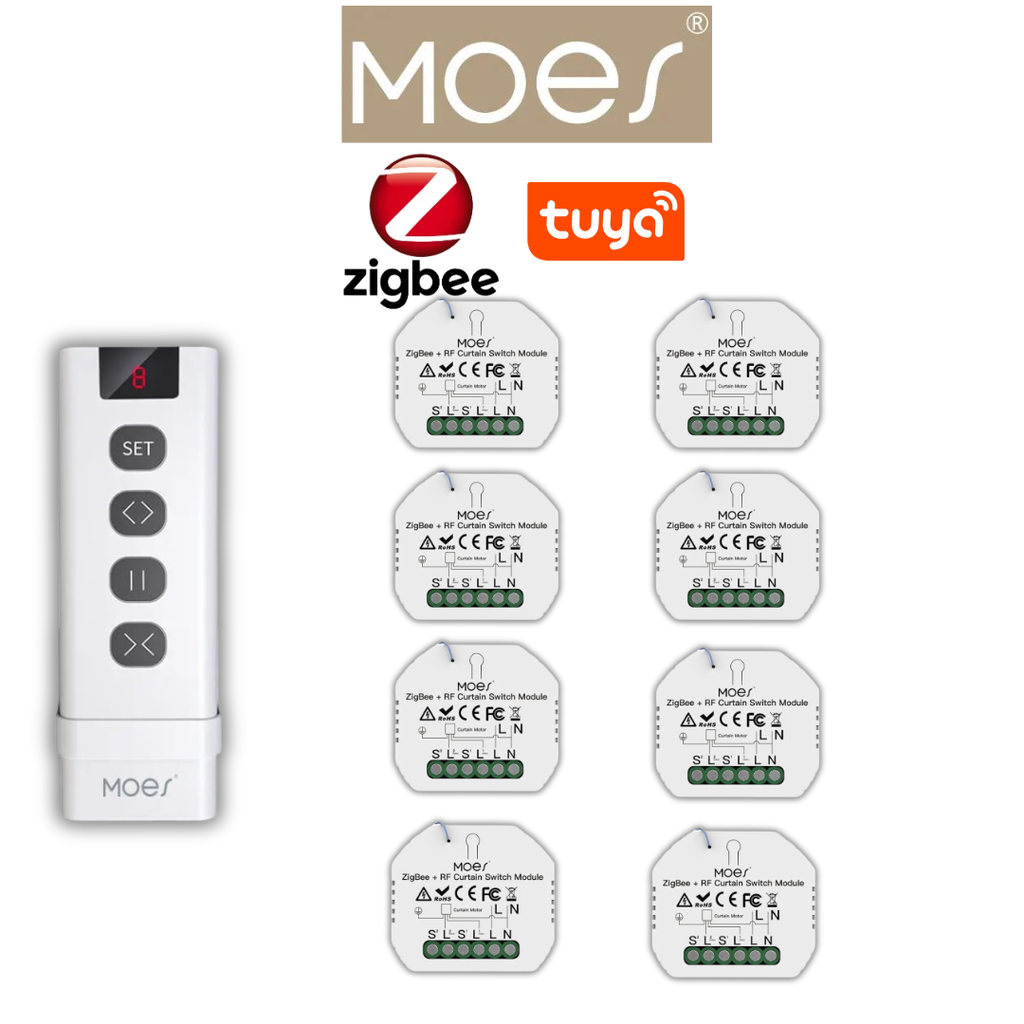 Pack 8 zigbee volet télécommande 9 canaux mural / PACKMO-Z-VRT9C-8